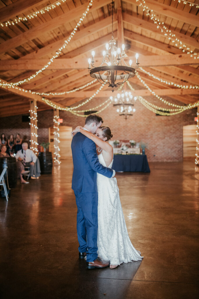 Beautiful indoor wedding venue scene. 