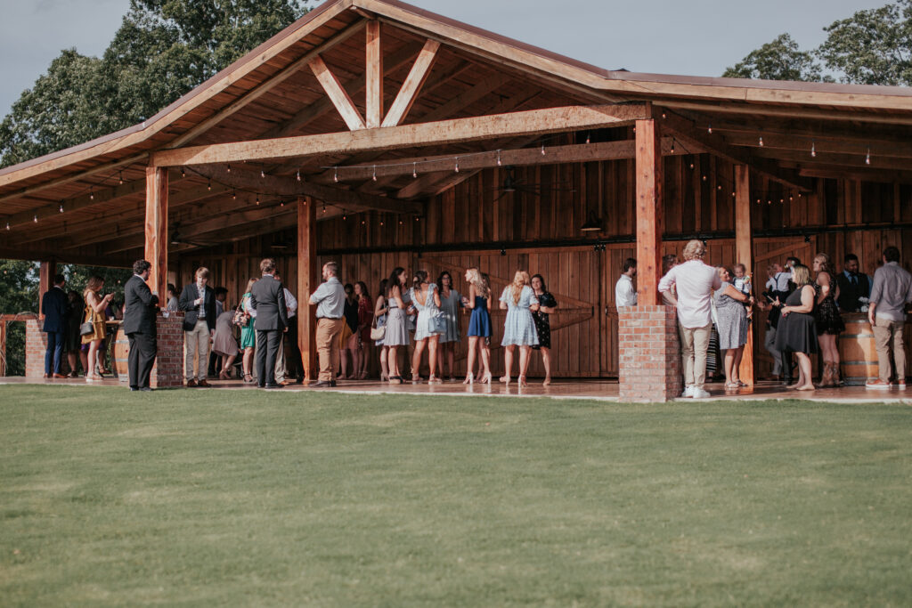 Beautiful indoor wedding venue scene. 